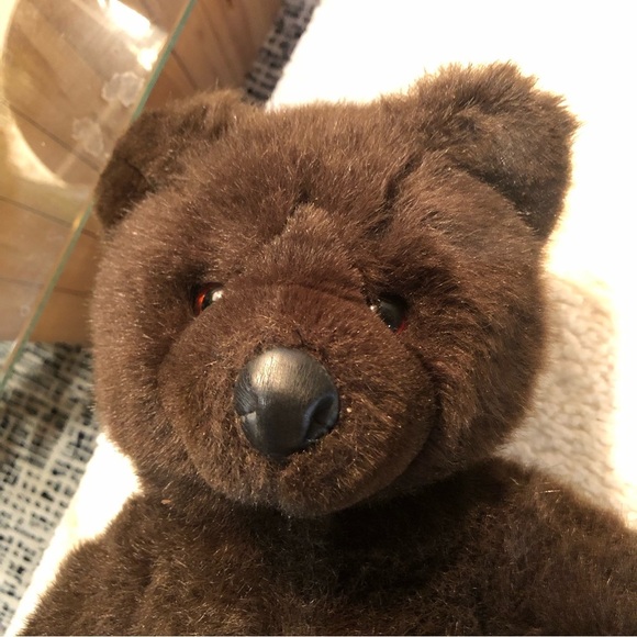 LL Bean vintage dark brown teddy bear not jointed great condition washable 16” - Picture 2 of 7